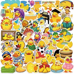 Pegatinas de pato amarillo para ordenador portátil, calcomanías de animales Kawaii para botella de teléfono, equipaje, impermeable, grafiti, juguete, 10/50 piezas