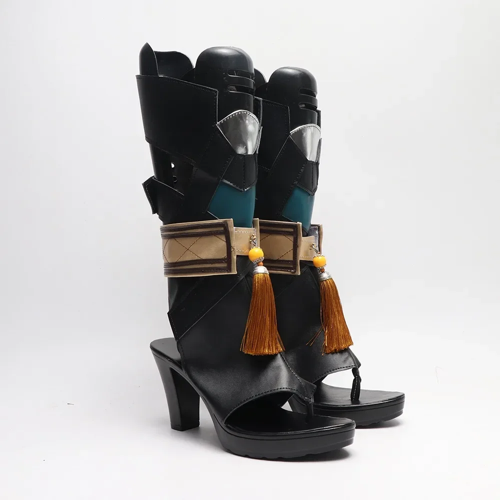 

Hanya Cosplay Shoes Game Honkai Star Rail Cosplay Props Halloween Carnival Boots Custom Made Black High Heeels