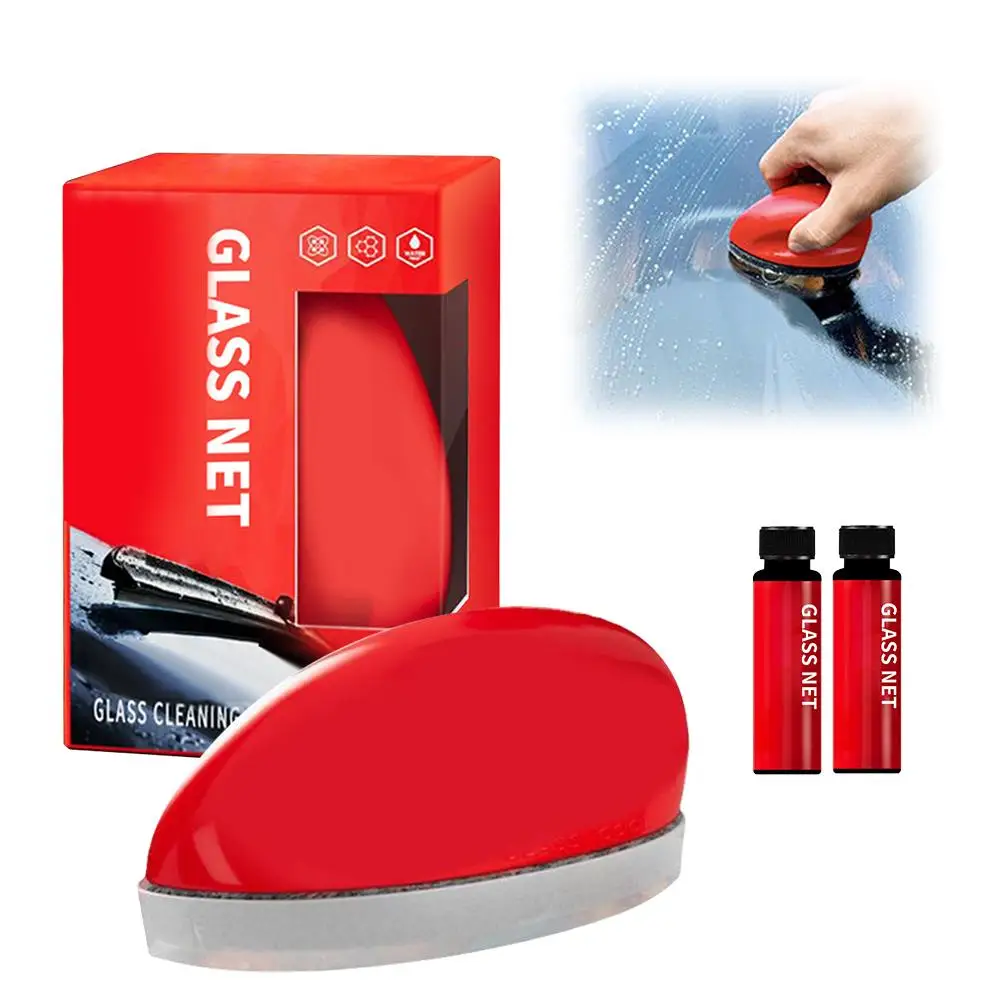 Car Glass Shiny Mouse Cleaner Oil Film Removal Strong Stain Removal Glass Refreshing Polishing Brightening Removal Agent Kit ﻿