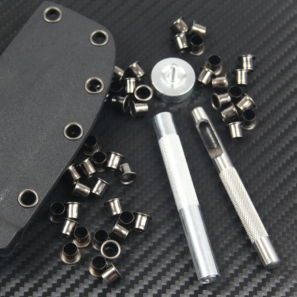 

Набор инструментов для дырокола с петельками, 6 мм, 7 мм, металлическая отделка, заклепки, люверсы для DIY, чехол-кобура из кайдекса