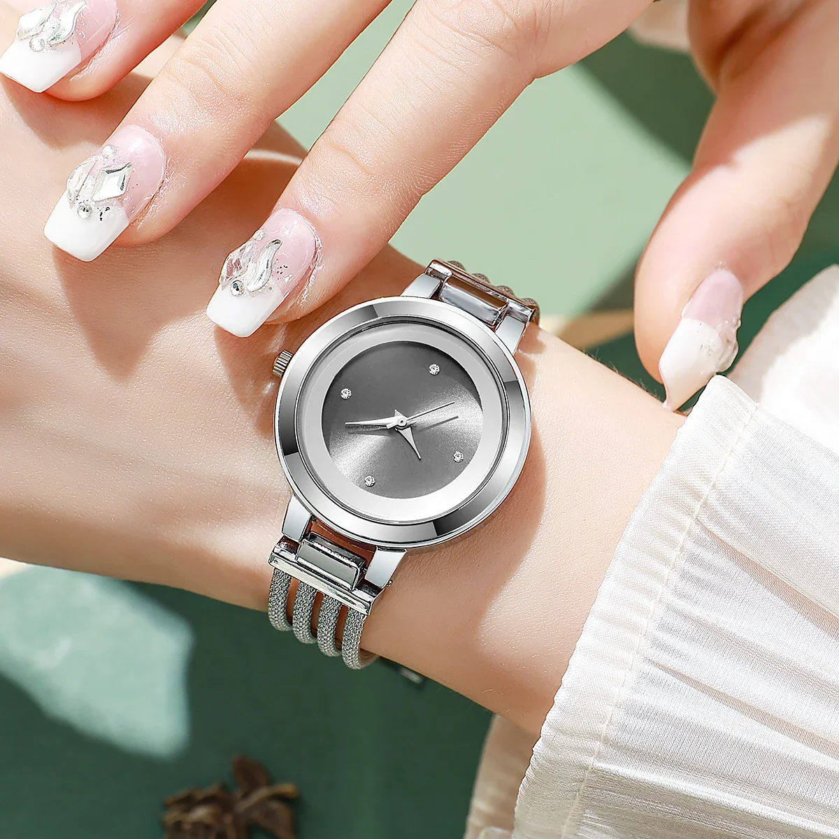 ABCMulheres de luxo relógio de quartzo moda analógico senhoras relógios de pulso meninas presente reloj mujer