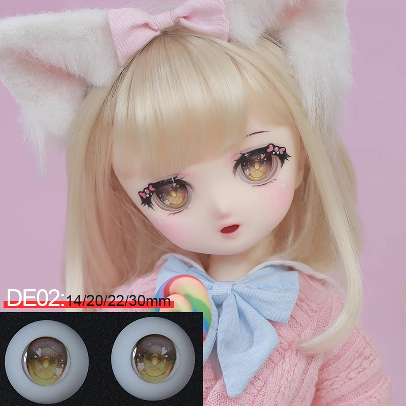 BJD Cartoon Resin Eyeball DE01DE02 14/20/22/30mm for BJD eyes Anime Figure Dolls Accessories For Kids DIY toys dropshipping 2020