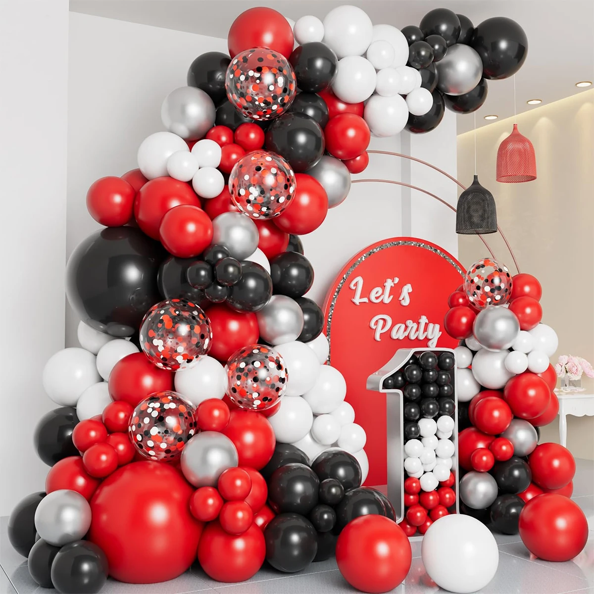 

Halloween Balloon Garland Arch Kit Black Red Latex Balloon Decoration Halloween Spider Theme Confetti Balloon Decoration