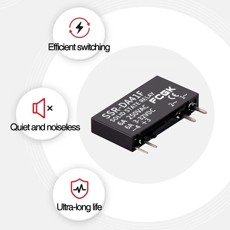 Slim Relay SSR-41FDA SSR-41FDD Solid State Relay 6a Din Rail Relay DC Control AC DC Control DC