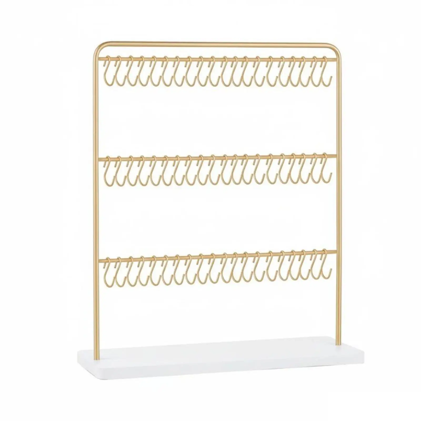60 Hook Jewelry Display Stand Multi Layer Metal Organizer Holder for Craft Fair and Retail Counter Accessories