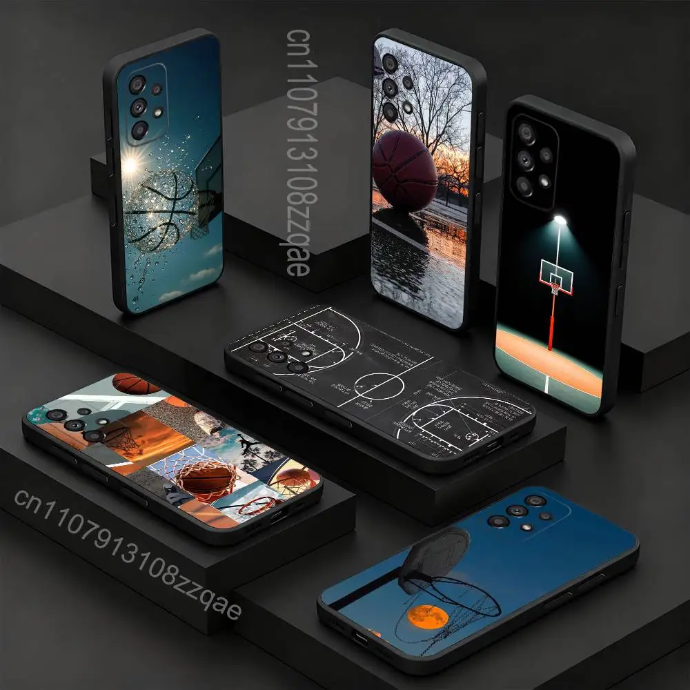 

Basketball Court Basketball Phone Case For Samsung S 26,25,24,23,22,30,21,10,9,Ultra,Plus,Lite,FE,4,5G Black Soft Case