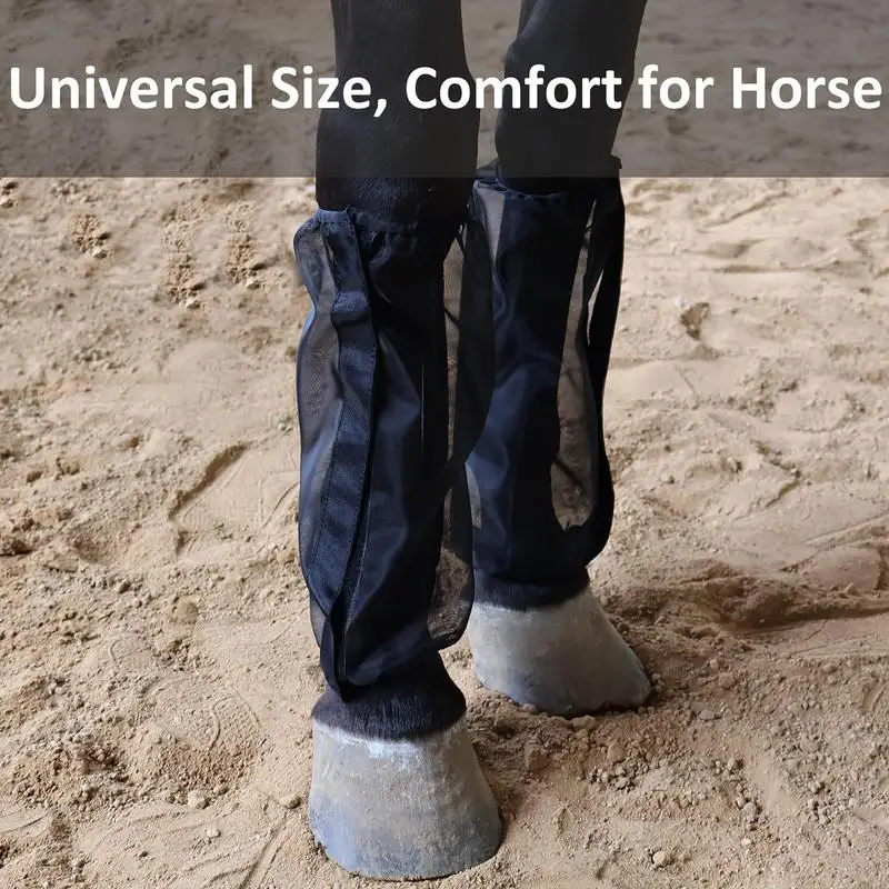 Horse Leg Guards 4 PCS Fly Boots Reusable For Horses Breathable Design Horse Boots Fly Leggings For Equine Fly Protection For