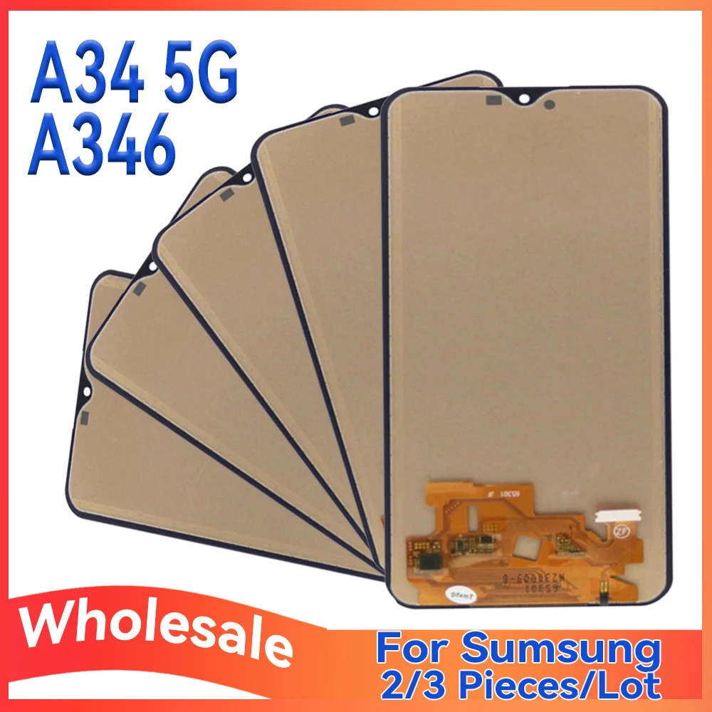 

Wholesale 2/3 Pieces Lot For Samsung A34 5G A346 LCD Screen Assembly Touch Display
