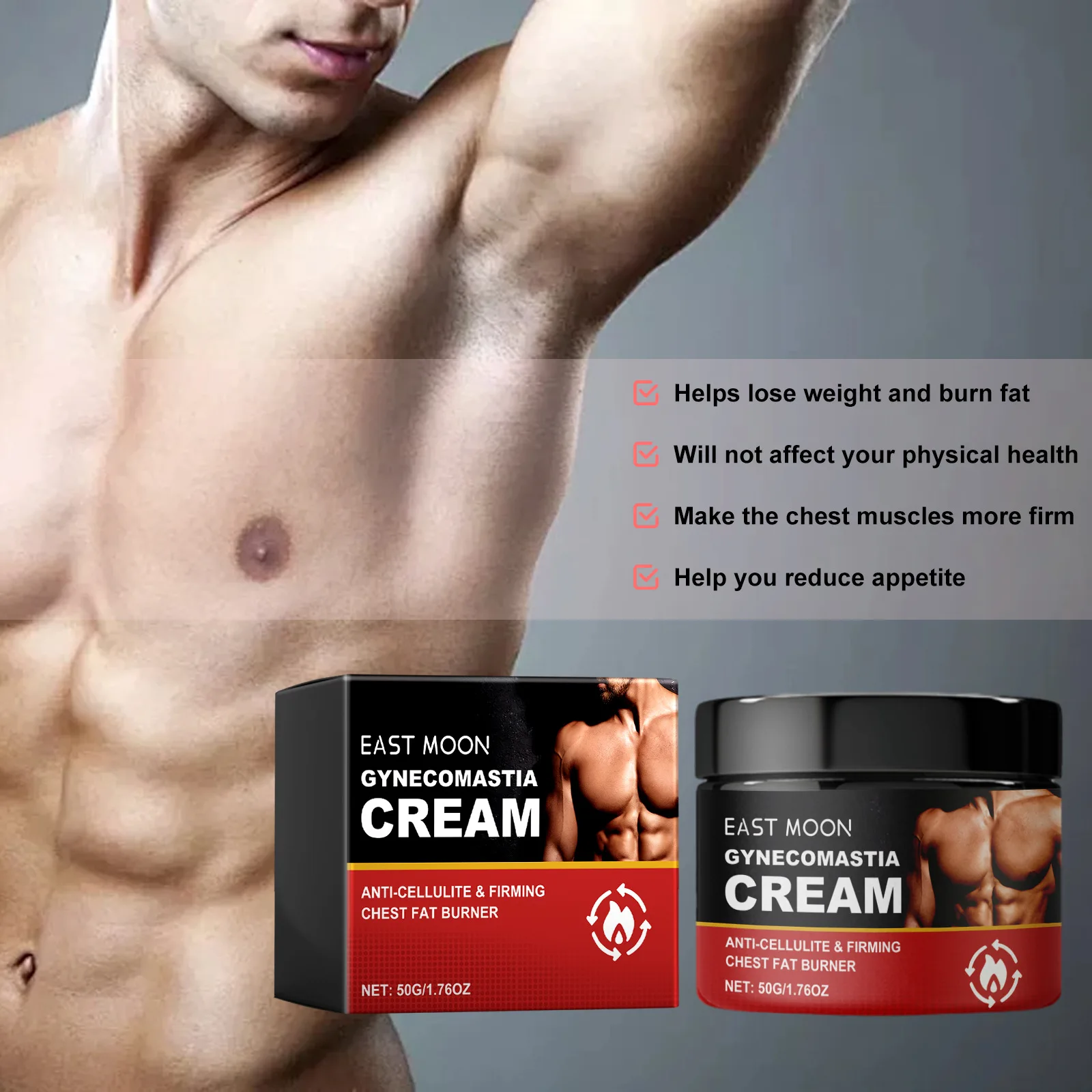 Men\'s Chest Firming Cream Lifting Firming Improve Bust Sagging Rapid Growth Bigger Bust Enhancer Massage Cream Men Skin Care 50g