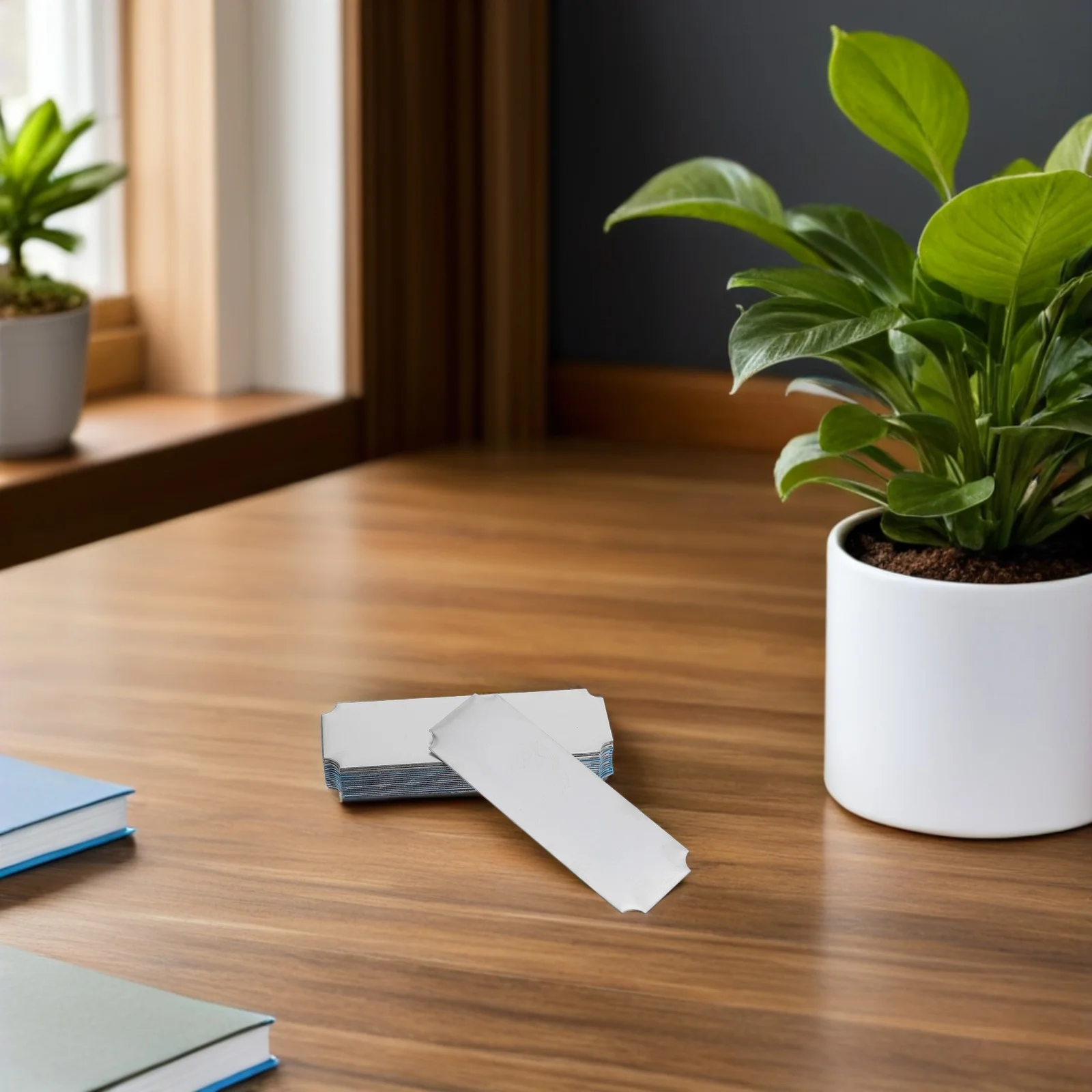 20 قطعة الفولاذ المقاوم للصدأ اسم العلامة الفراغات مستطيل لاصق لوحات معدنية مكتب عمل الموظف شارة بطاقة الأعمال ختم