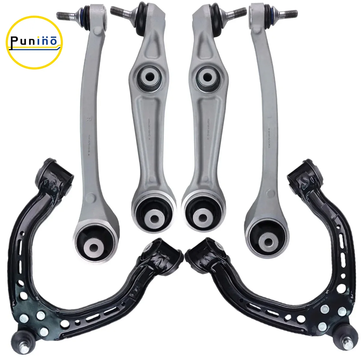 Punino 6pcs Front Upper Lower Control Arm Kits for Tesla Model S 2012 2013 2014 2015 2016 2017 2018 2019 2020 2021 2022