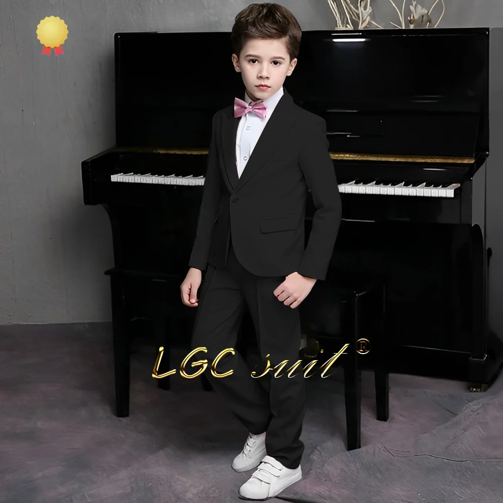 Boy\'s wedding performance pink customized suit 2-piece suit (blazer and trousers) suitable for children aged 2 to 16 years old