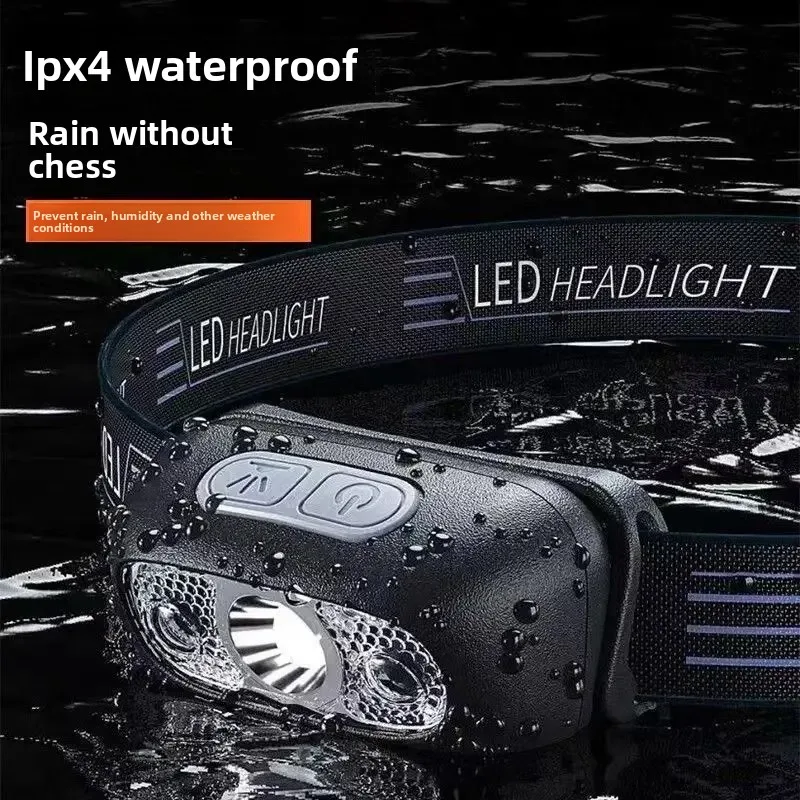 كشافات خفيفة قوية المحمولة LED الاستشعار كشافات USB قابلة للشحن رئيس مصباح يدوي في الهواء الطلق التخييم الصيد فانوس طوارئ