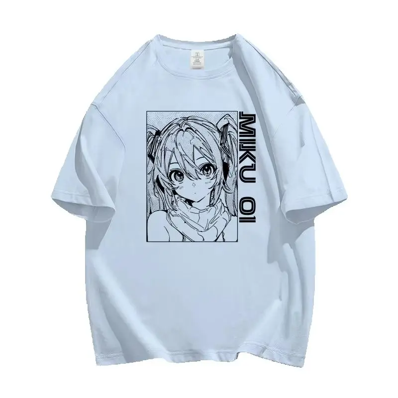 Hatsune Miku Future MIKU Impression Cartoon Print Loose Casual Short Sleeve Men's & Women's Clothing