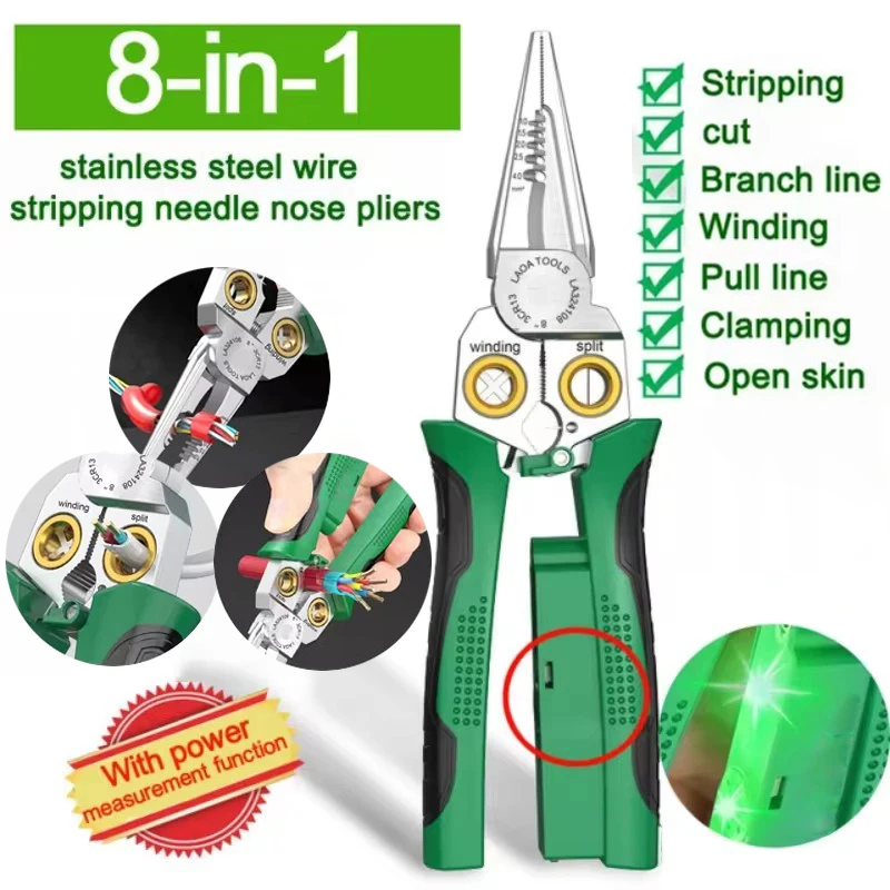 

Многофункциональные плоскогубцы 8 в 1, ручной инструмент, обжимной резак для кабелей, инструмент для зачистки электрика, обжимной инструмент, обжимной инструмент для резки диагональной стали