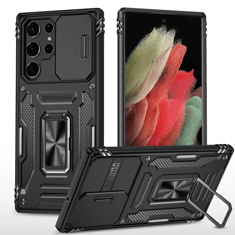 Case For Samsung Galaxy S26 Ultra S25 S25 FE S24 S23 A17 A37 A57 A16 A56 Slide Camera Full-Body Shockproof Rugged Military Grade