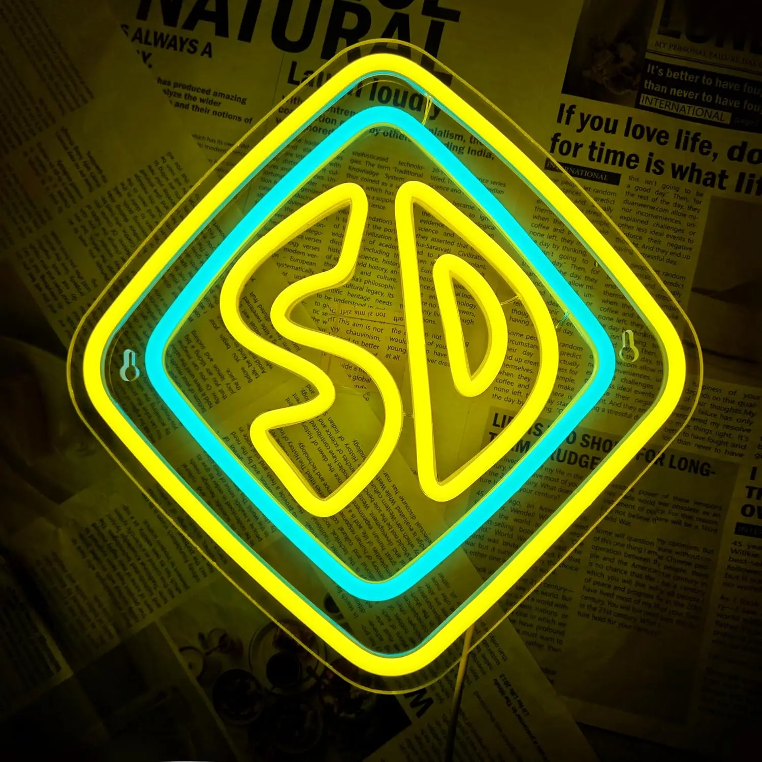 

Неоновая вывеска в винтажном газетном стиле с буквами SD, светодиодный настенный декор для спальни, бара, кафе, дома, художественное освещение с инициалами, подарок