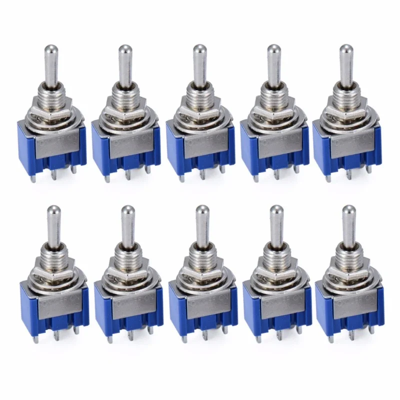 5Pcs Toggle Switch ON-OFF/ON-OFF-ON 3/6 Pin 2/3 Position Latching MTS-102 103 202 AC 125V/6A 250V/3A Power Button Switch Car