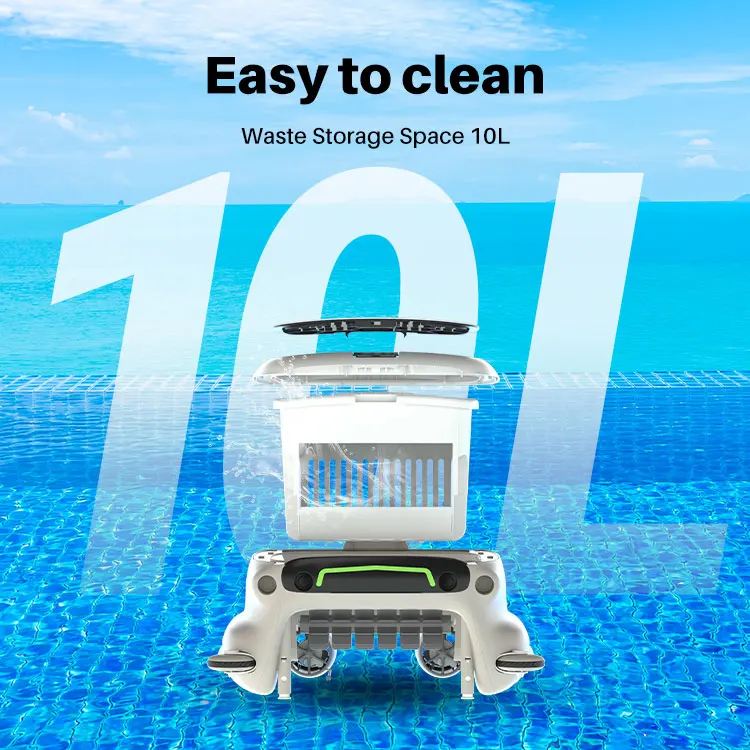 Automatically Robotic Pool Surface Skimmer Cleaner with All Day Cleaning Battery Power