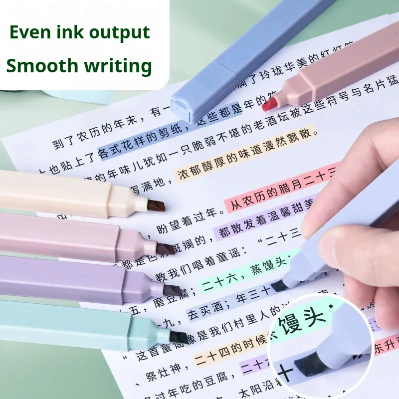 مجموعة أقلام فلورسنت مزدوجة الرأس، أقلام تحديد ملونة سميكة ورقيقة، أقلام تحديد جمالية للطلاب، مستلزمات مكتبية