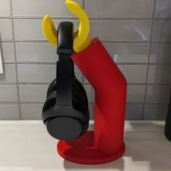 Cartoon Arm Shaped Headset Holder,Computer Headset Hanging Hand Model,3D Print Desktop Storage Hook Creative Game Accessories