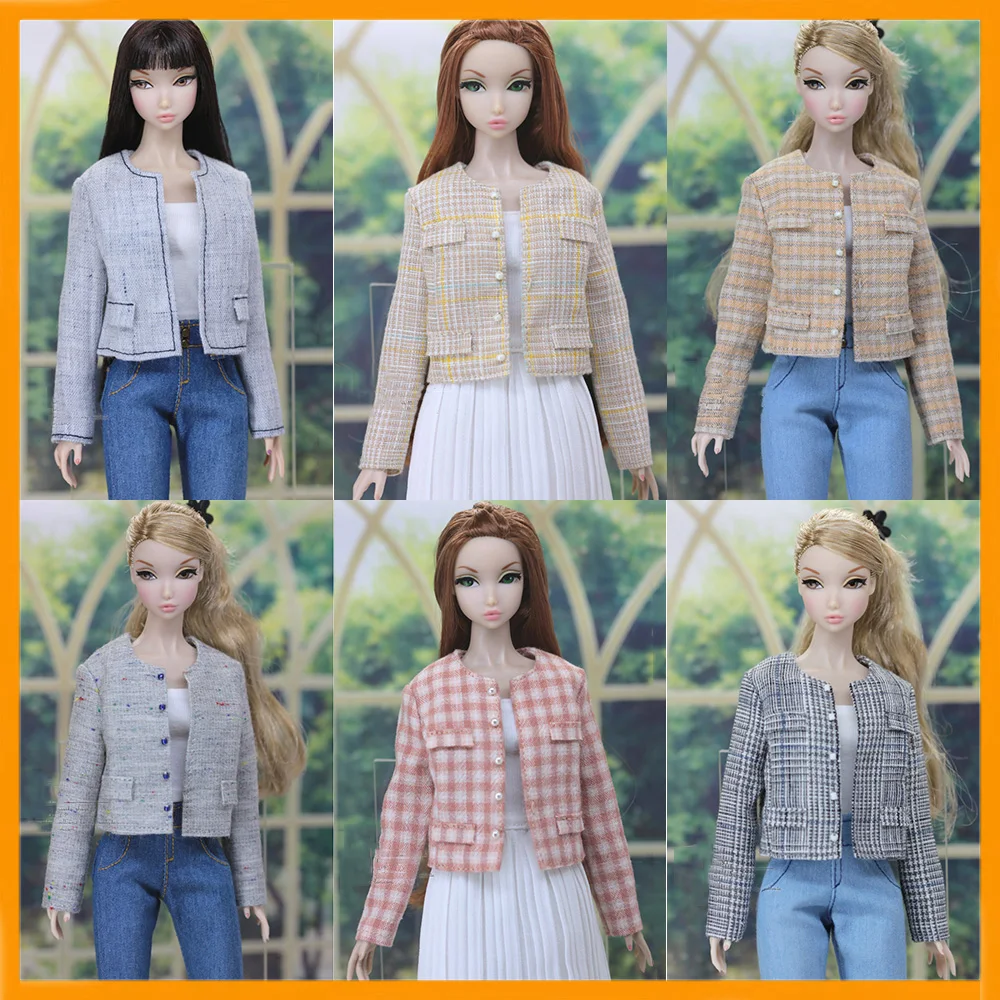 

[Доставка 30 дней] Женский короткий стильный кардиган с круглым вырезом в масштабе 1/6, пальто, одежда для модели Momoko OB FR Nippon PoppyParker