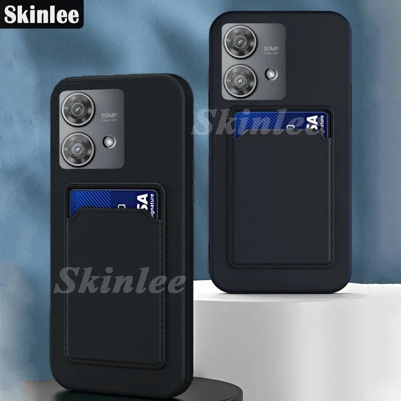 Skinlee Case For Motorola Edge 40 Neo 5G With Insertable Card Slot Wallet Silicone Soft Shell For 50 Pro G34 G04 G24 Phone Cover