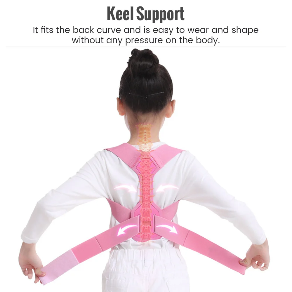 Children Adjustable Posture Corrector Back Support Boys Girls Shoulder Belt Rectify Straighten Correction Pain Relief Beauty Kid