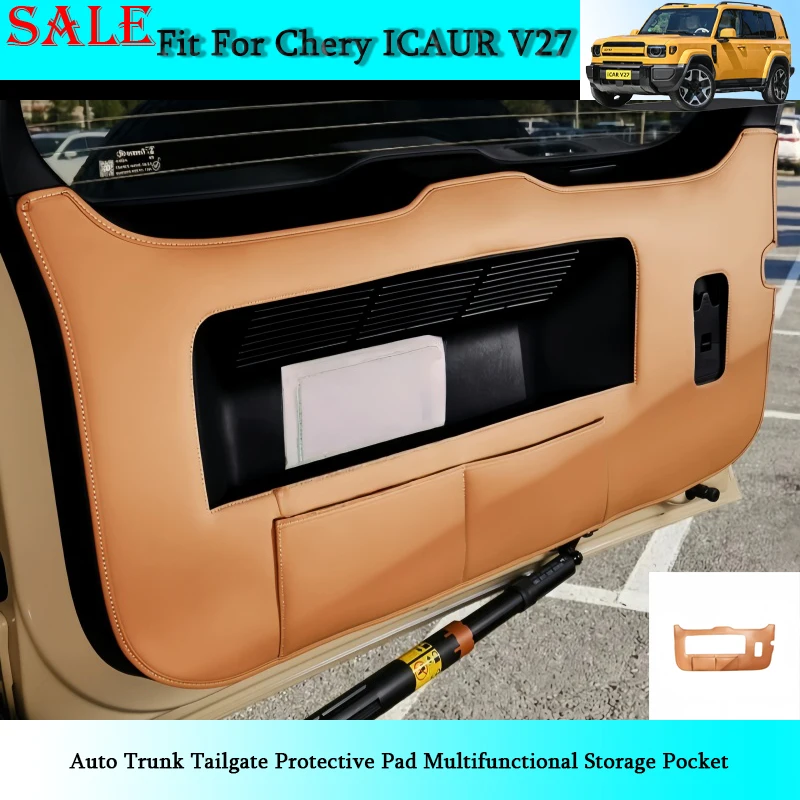 

Fit for Chery ICAR V27 2026 Auto Trunk Tailgate Protective Pad Multifunctional Storage Pocket Auto Interior Protection Parts