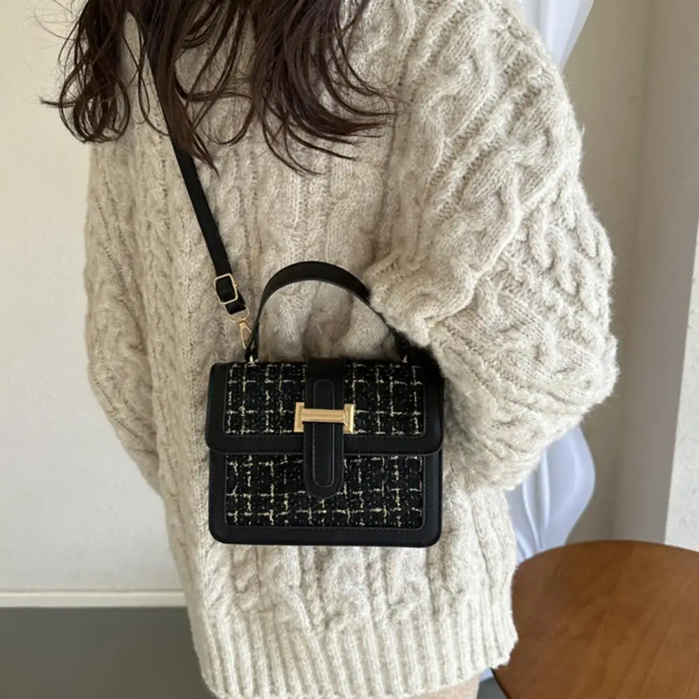 Multi-functional Crossbody Bag Retro Texture Square Shoulder Bag with Adjustable Strap for Women Color Matching for Commuting