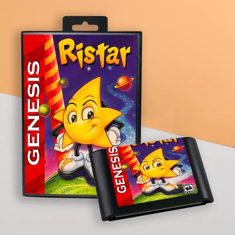 for Ristar US Cover 16bit retro game cartridge for Sega Genesis Megadrive video game consoles