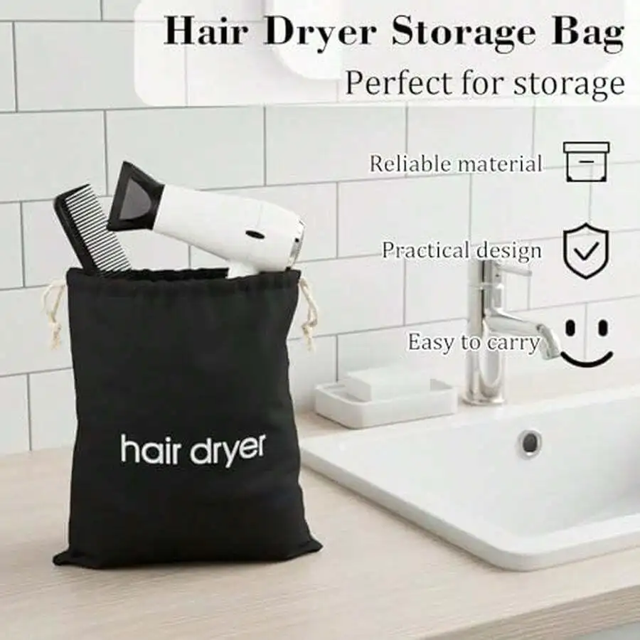 

Hair Dryer Storage Bag Drawstring Pouch For Travel Home Bathroom Styling Tools