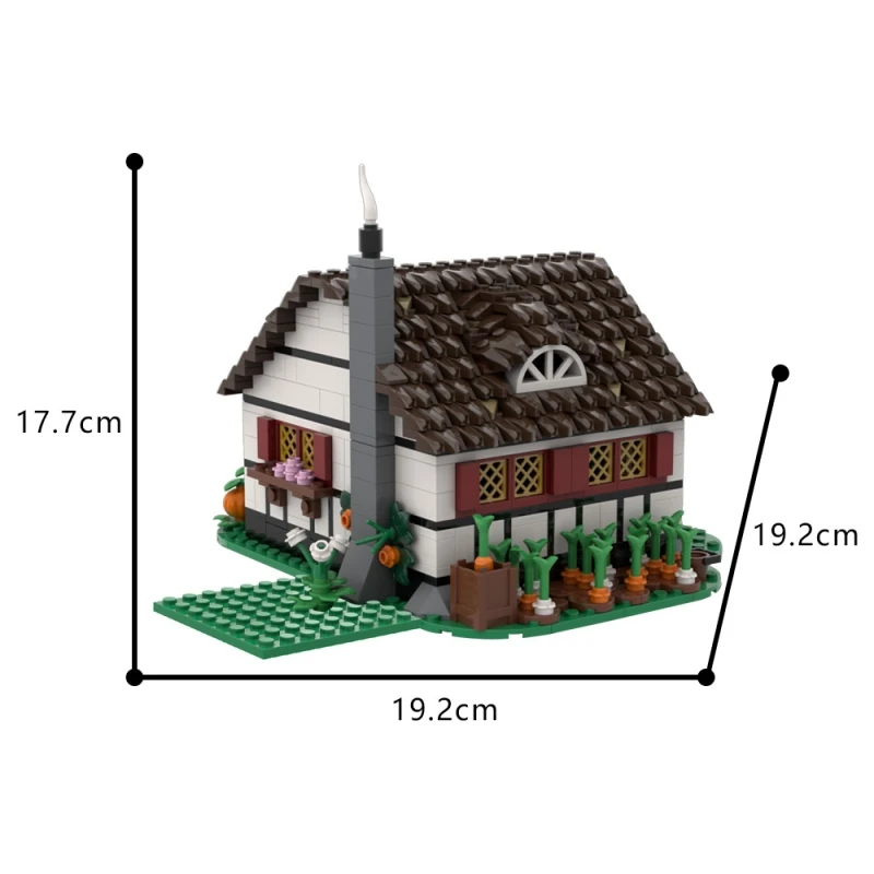 MOC Old Medieval Farmhouse Manor Model Building Blocks Medieval Architecture Series Assembled Brick Toy Gift for Children