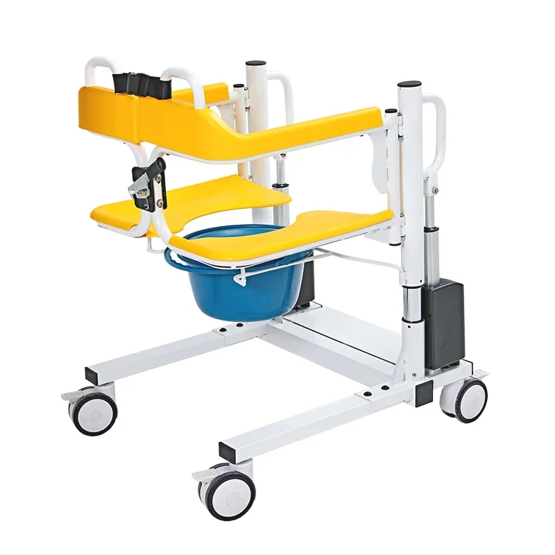 China Hot Sale Manual Patient Transfer Chair Lifting chair with Commode For Handicapped Elderly Paralyzed Disabled People