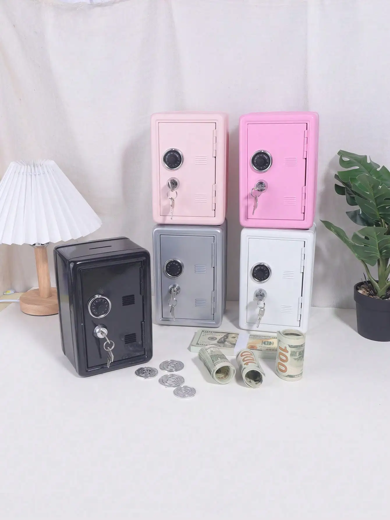 Mini Safe With Combination Lock - Home Small Money Box Storage Case, Protects Cash, Important Documents, Credit Cards Jewelry