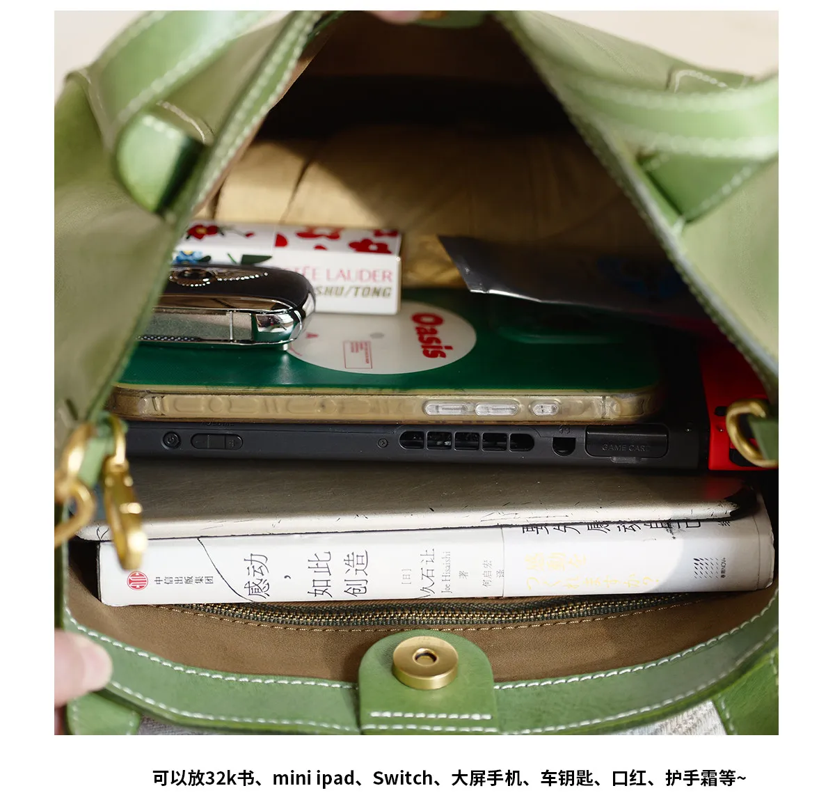 Schlichte, lässige, luxuriöse, handgefertigte Damen-Handtasche aus Rindsleder der ersten Schicht, modische Designer-Weekender-Tasche aus echtem Leder, Damen-Schultertasche – Detail 23