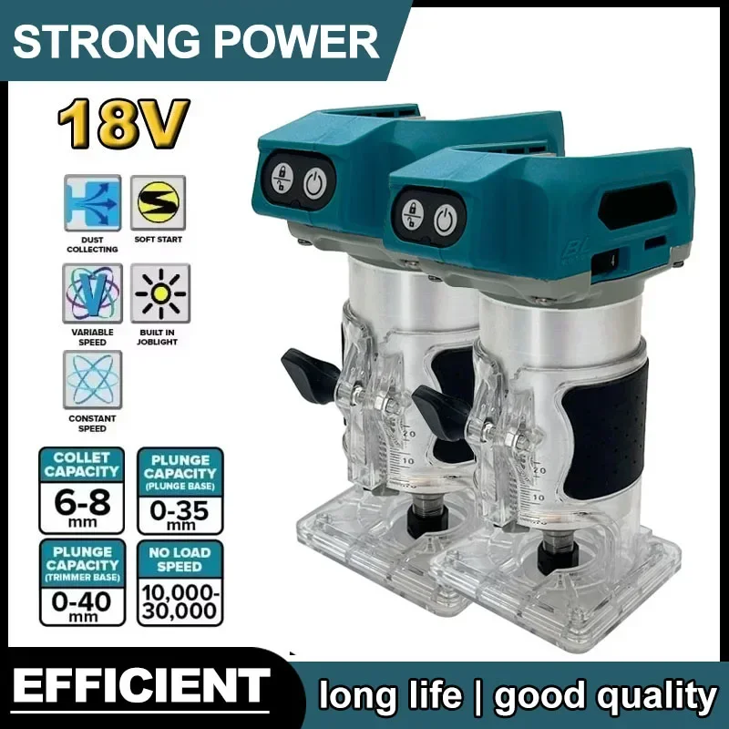 DRT50 Cordless Trimmer Rechargeable Trimming Machine Brushless Slotting Tool Milling Woodwork Engraving Machine