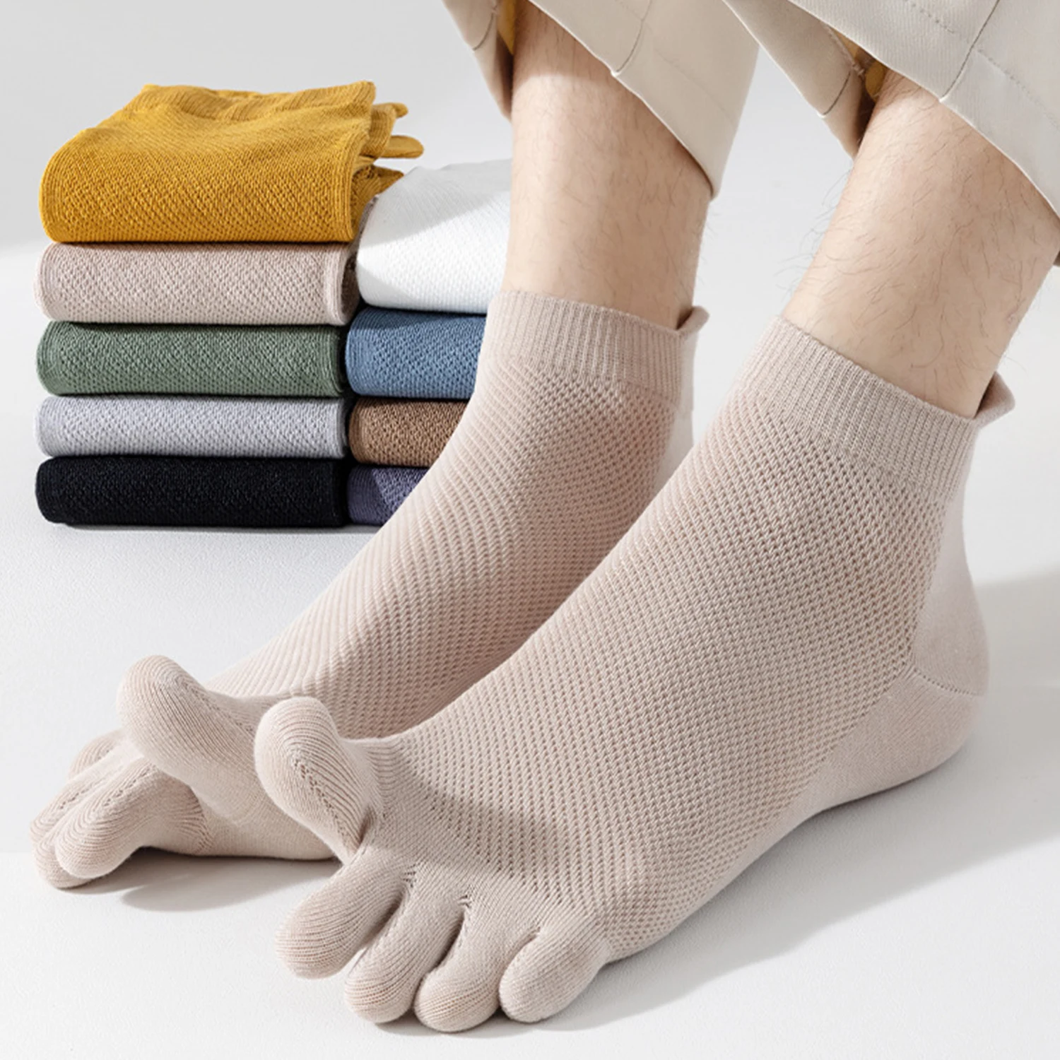 

Fashion Socks With Fingers Men Sweat-absorbing Men's Breathable Sweat Toe Socks Comfortable Cotton Elastic Sports Business Sock