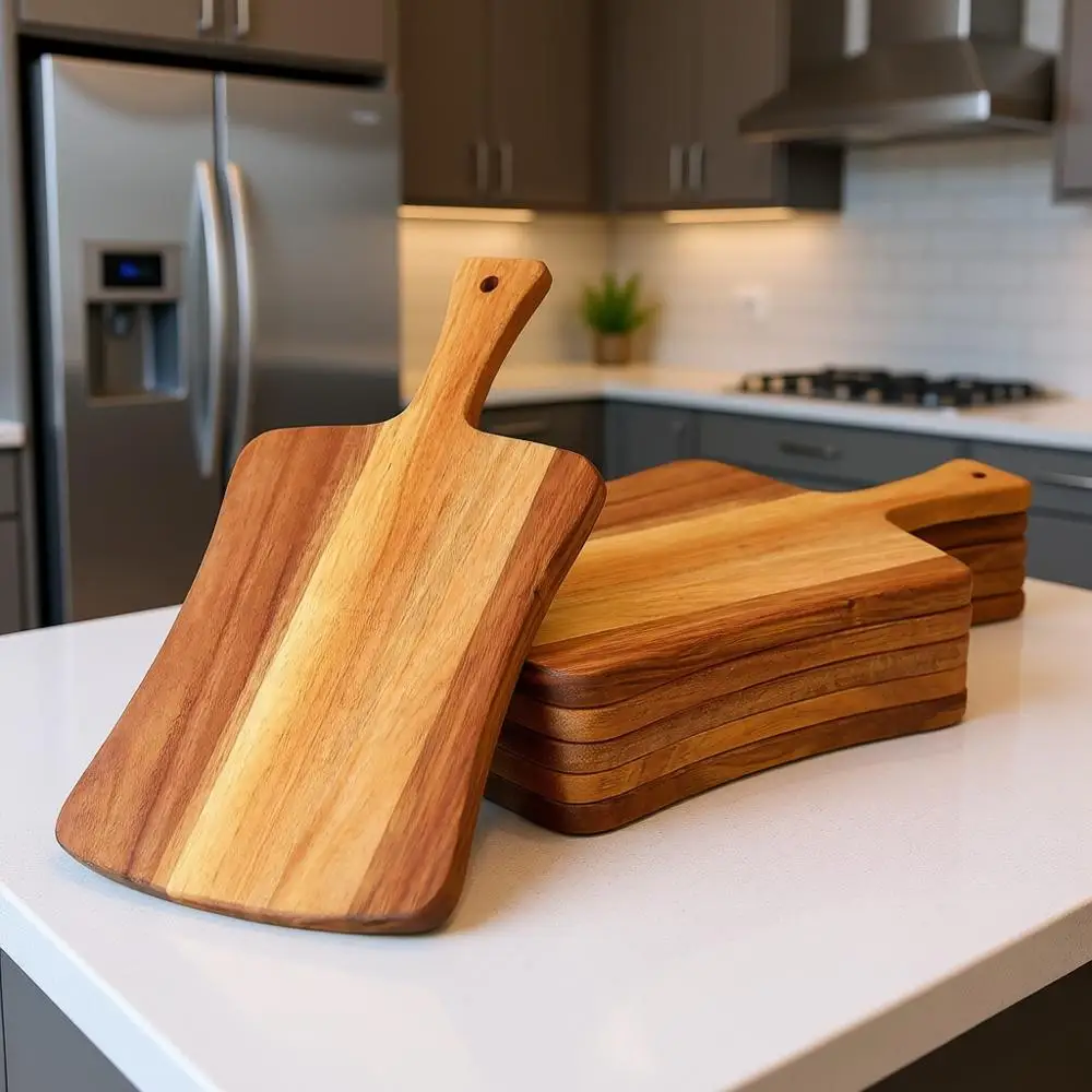 

Доска разделочная из акации, 35,5x22 см, двусторонняя, с ручкой, для кухни