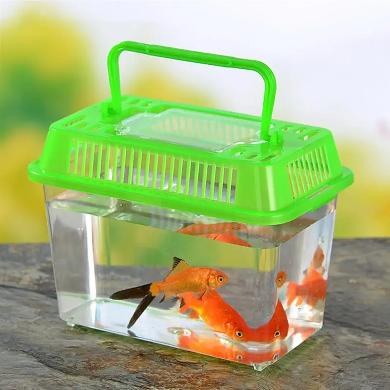 

Portable Pet Transport Box Transparent Turtle Box Plastic Aquarium Fish Tank Handheld Container Pet ProductsAquarium Storage