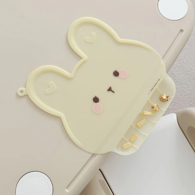 Silicone Rabbit Shape Tablemats Travel Dinner Placemat for Toddler Kids Infant Reusable Food Mat Portable Kids Placemats