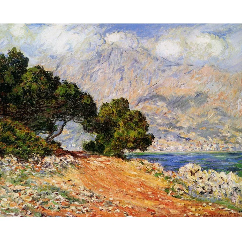 Meton Seen from Cap Martin by Claude Monet Handpainted landscape oil painting on canvas Famous oil painting replica Room decor