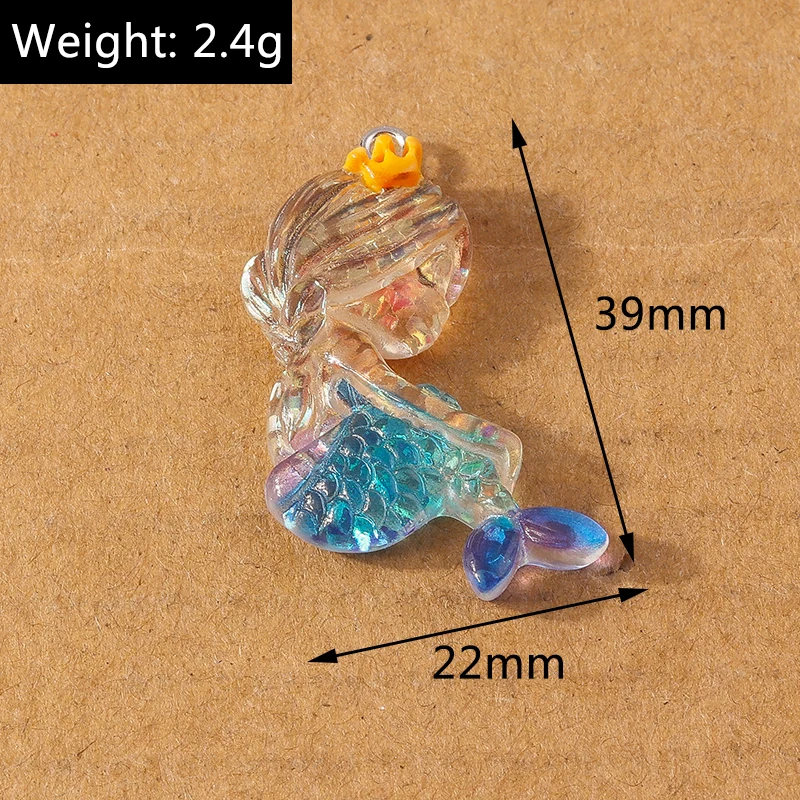 10 Stück niedlichen Cartoon Meeres lebewesen Meerjungfrau Charms Tintenfisch Anhänger für Schmuck machen Halskette Ohrringe DIY Zubehör liefert – Detail 5