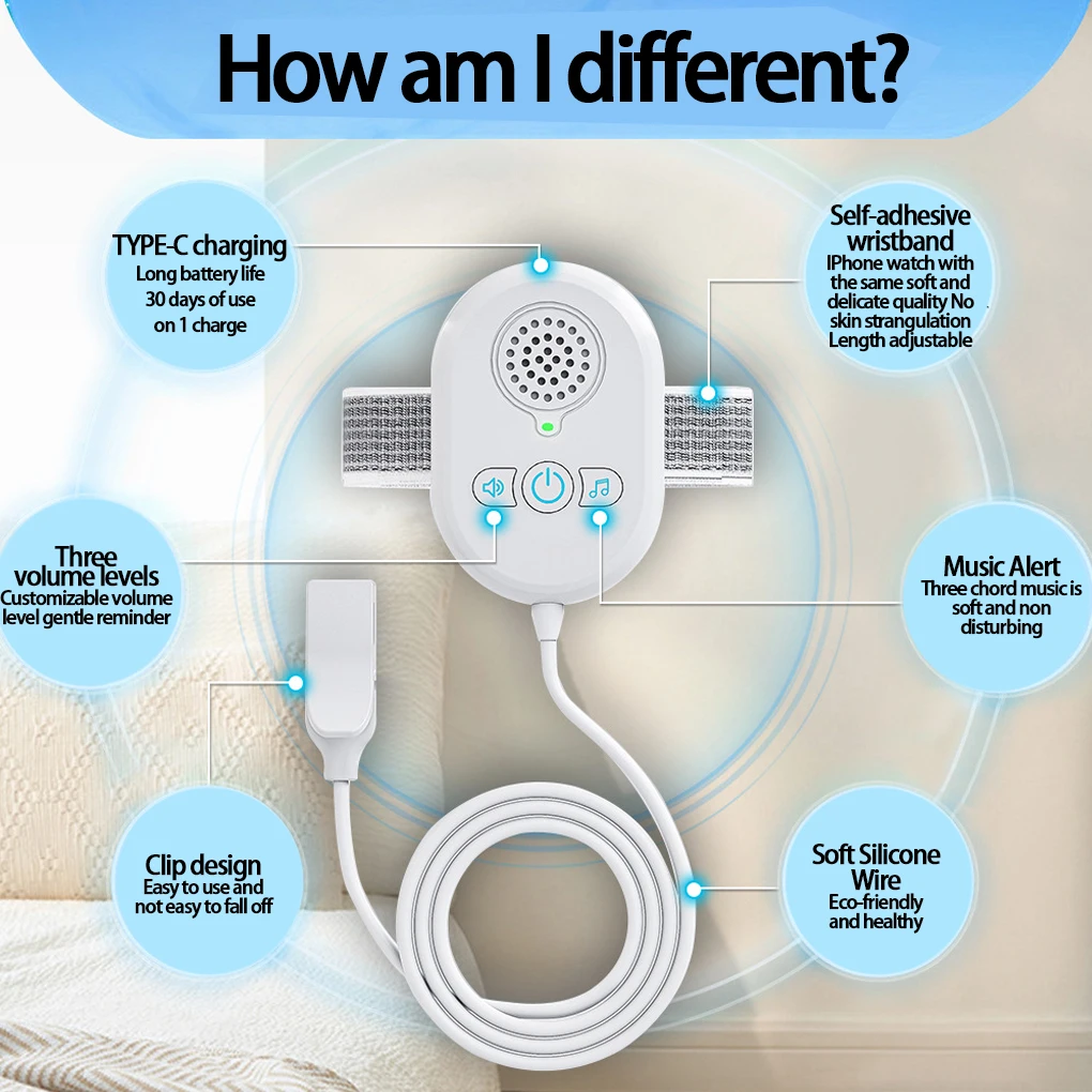 Проводная детская сигнализация при ночном недержании мочи для мальчиков, девочек, детей, приучение к горшку, уход за пожилыми людьми, встроенная батарея, 3 режима сигнализации
