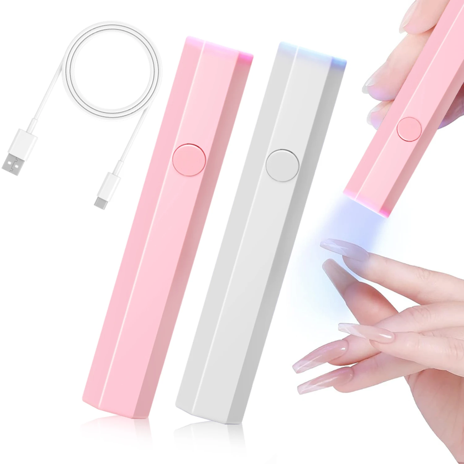 

Portable Handheld Mini Nail Lamp All Gel Polish Quick Dry USB Nail Dryer Machine UV LED Nail Lamp Mini Flashlight Pen