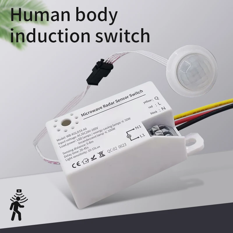 

220V 50Hz Auto Infrared Sensor Switch Microwave Radar Sensor Switch PIR Radar Body Motion Sensor Module LED Light Sensor Switch