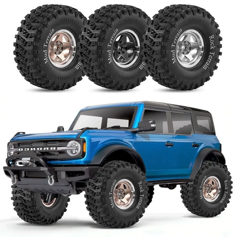

2.2 Beadlock RC Wheels and Tires for 1/10 RC Crawler SCX10 SCX10 II 90046 SCX10 III AXI03007 TRX4,Aluminium Wheels Soft Rubber T