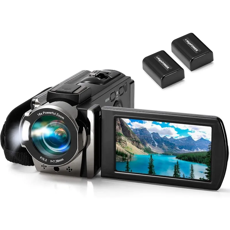 

Camcorder Digital Camera Recorder Full HD 1080P 15FPS 24MP 3.0 Inch 270 Degree Rotation LCD 16X Digital Zoom Camcor