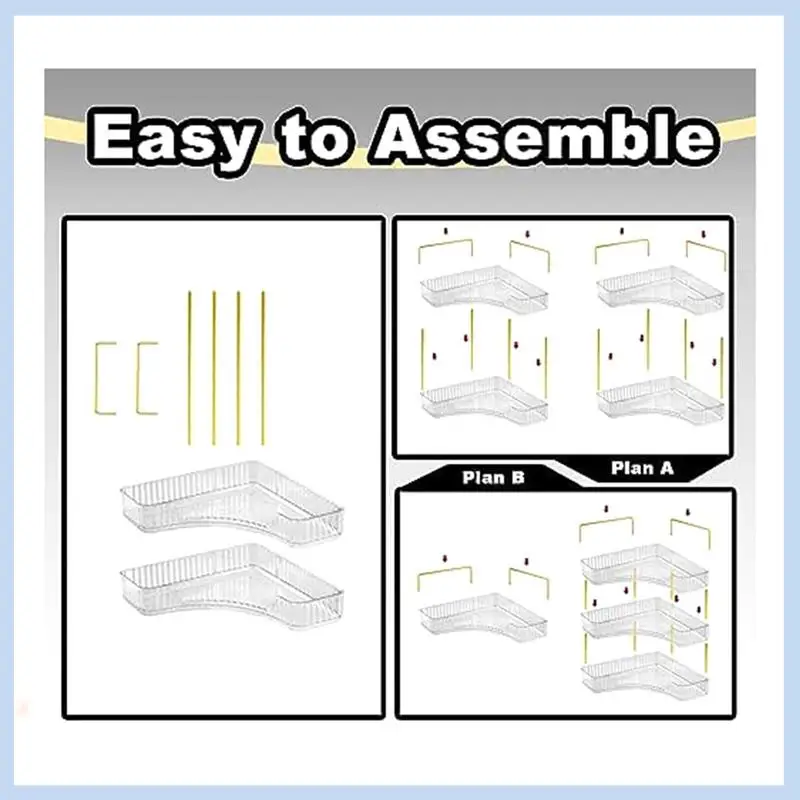 AS63-2 Tier Bathroom Counter Organizer, Multi-Function Corner Bathroom Organizer Countertop, Makeup Organizer Perfume B Durable