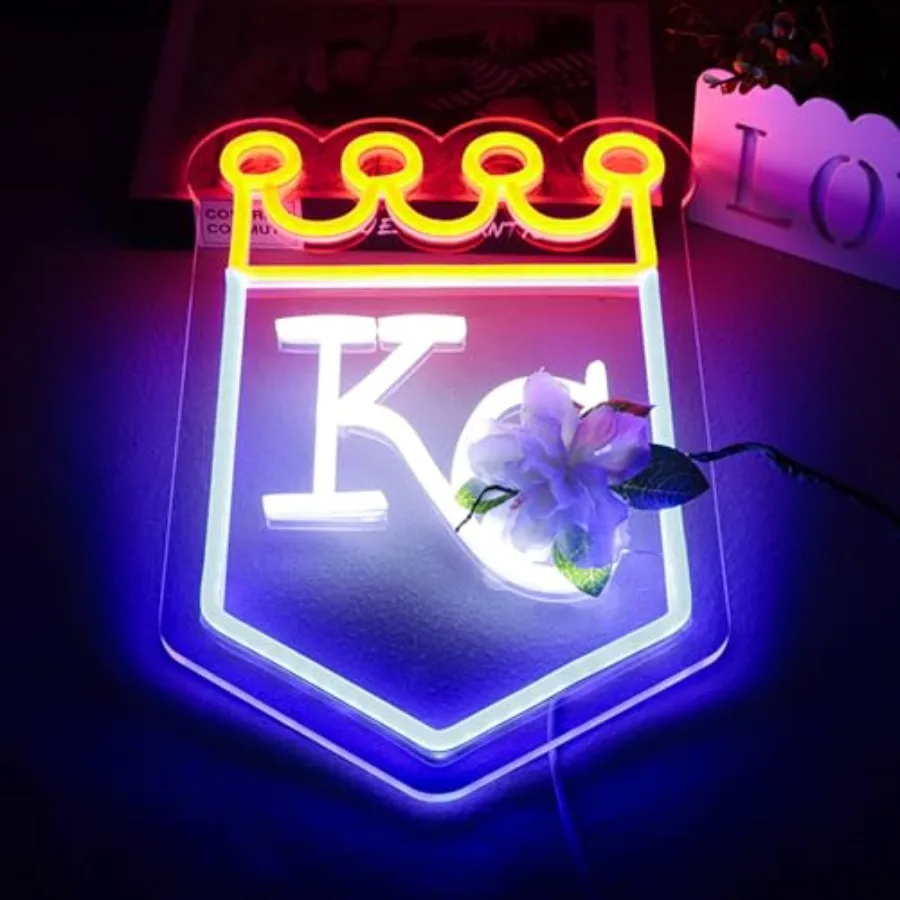 Baseball Team Logo Neon Sign for Wall Decor, Dimmable Baseball LED Lights Signs for Bar Man Cave Bedroom Home Bar Shop Pub Bist